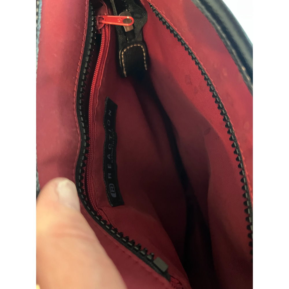 Kenneth Cole Reaction Purse Crossbody Burgundy Red Black Nylon Square Pockets - Picture 6 of 10